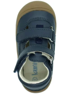 Leder-Halbsandalen in Dunkelblau