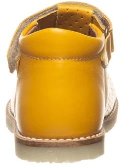 Leder-Halbsandalen in Gelb