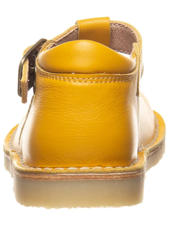 Leder-Halbsandalen in Gelb