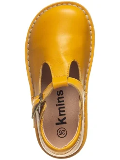 Leder-Halbsandalen in Gelb