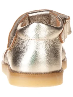 Leder-Halbsandalen in Gold