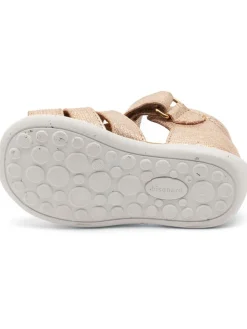 Leder-Halbsandalen in Gold