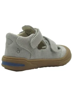 Leder-Halbsandalen in Grau