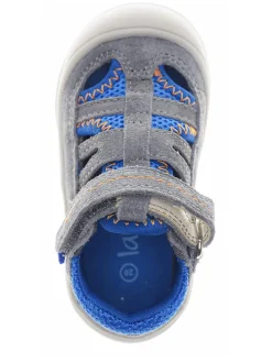 Leder-Halbsandalen in Grau