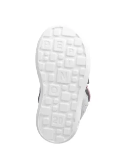 Leder-Halbsandalen in Grau/ Rosa