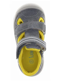 Leder-Halbsandalen in Grau