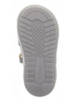 Leder-Halbsandalen in Grau