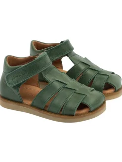 Leder-Halbsandalen in Grün