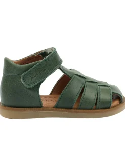 Leder-Halbsandalen in Grün