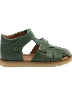 Leder-Halbsandalen in Grün