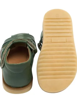 Leder-Halbsandalen in Grün
