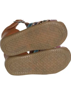 Leder-Halbsandalen in Hellbraun