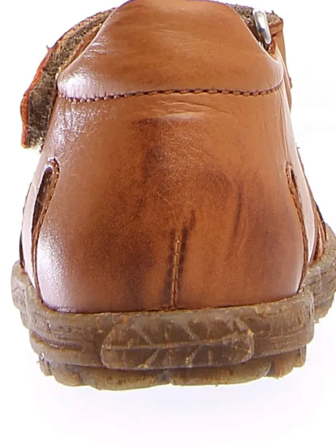 Leder-Halbsandalen in Hellbraun