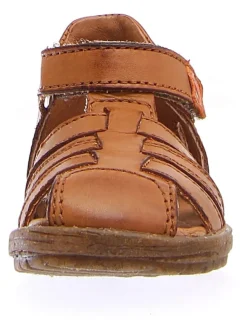 Leder-Halbsandalen in Hellbraun