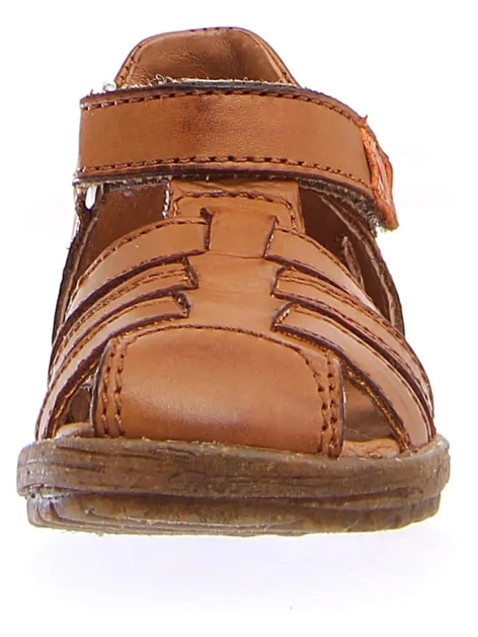 Leder-Halbsandalen in Hellbraun