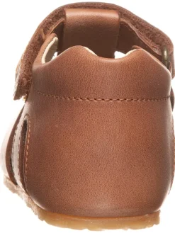 Leder-Halbsandalen in Hellbraun