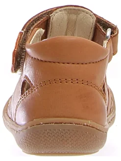 Leder-Halbsandalen in Hellbraun