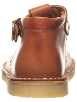 Leder-Halbsandalen in Hellbraun