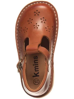 Leder-Halbsandalen in Hellbraun