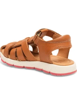 Leder-Halbsandalen in Hellbraun