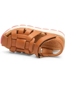 Leder-Halbsandalen in Hellbraun