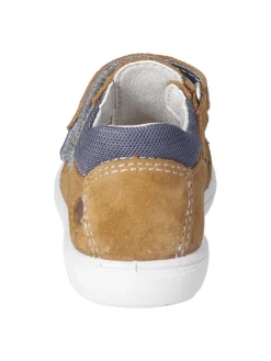 Leder-Halbsandalen in Hellbraun