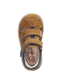 Leder-Halbsandalen in Hellbraun