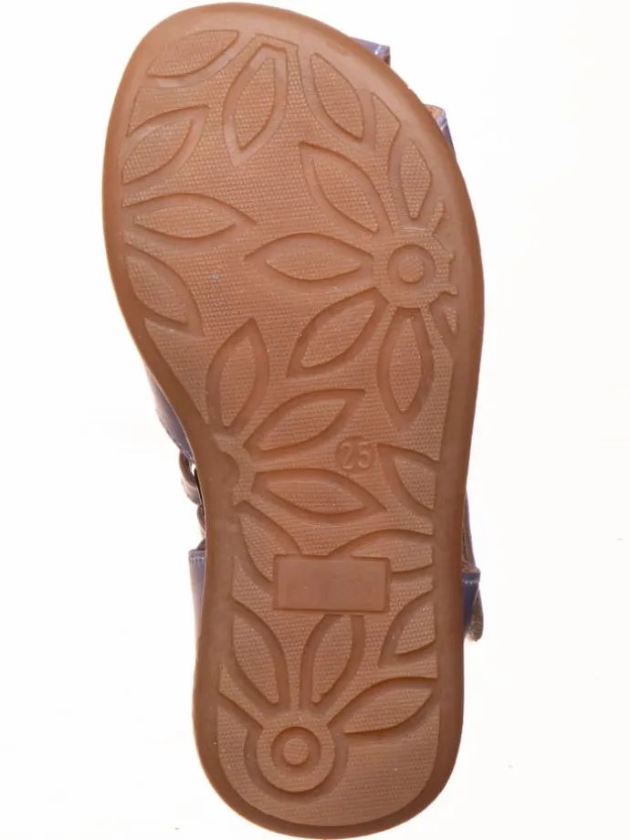 Leder-Halbsandalen in Lila