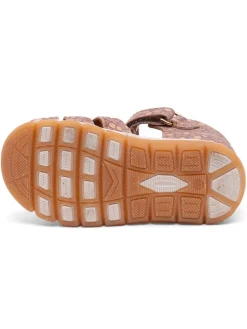 Leder-Halbsandalen in Lila/ Orange