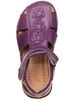 Leder-Halbsandalen in Lila