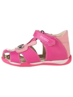 Leder-Halbsandalen in Pink