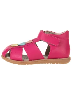 Leder-Halbsandalen in Pink