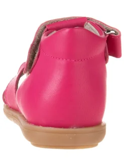 Leder-Halbsandalen in Pink