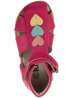 Leder-Halbsandalen in Pink