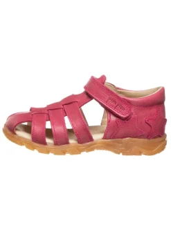 Leder-Halbsandalen in Pink