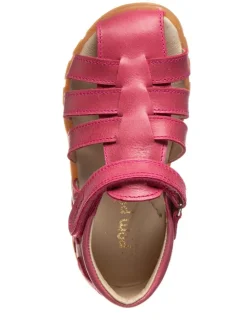 Leder-Halbsandalen in Pink