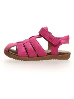 Leder-Halbsandalen in Pink