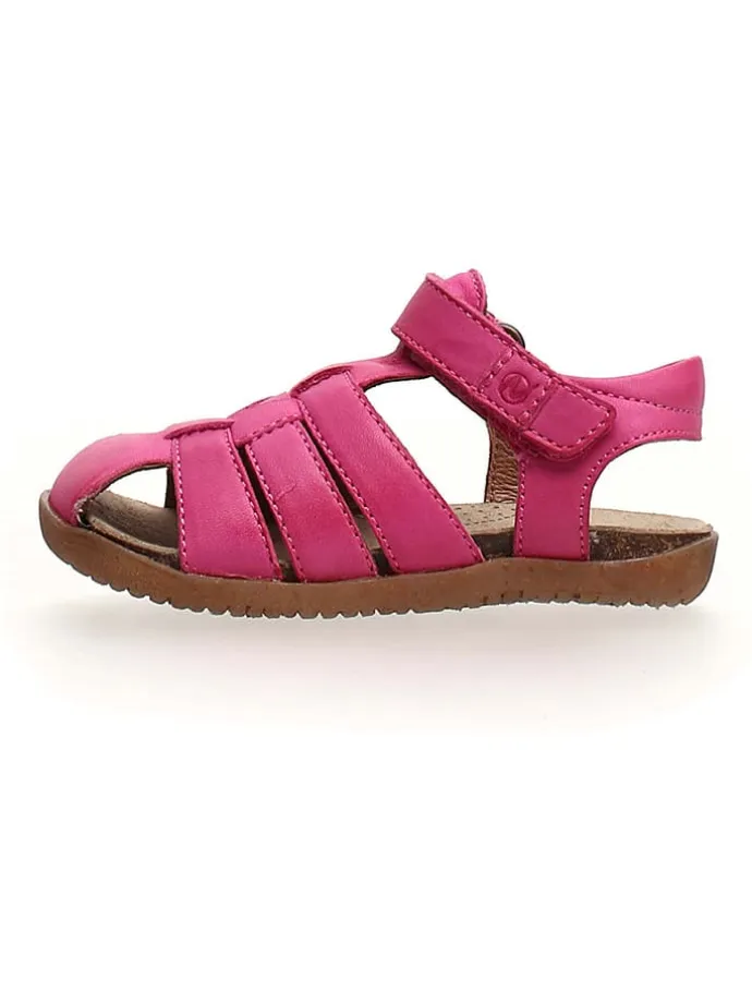 Leder-Halbsandalen in Pink