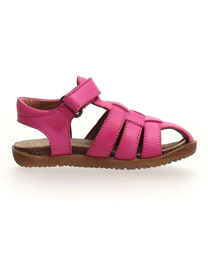 Leder-Halbsandalen in Pink