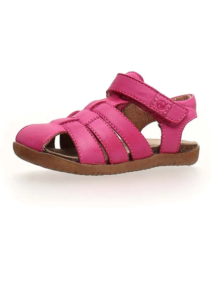 Leder-Halbsandalen in Pink