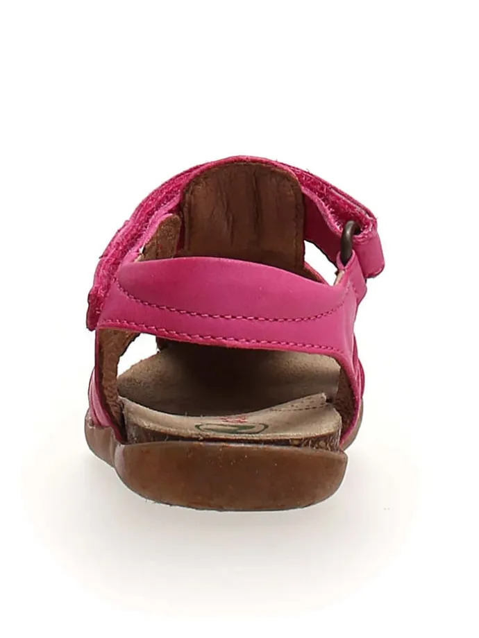 Leder-Halbsandalen in Pink