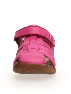 Leder-Halbsandalen in Pink