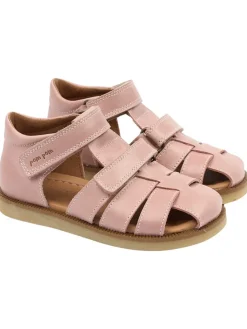Leder-Halbsandalen in Rosa