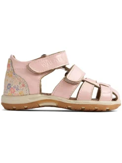 Leder-Halbsandalen in Rosa