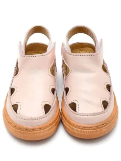 Leder-Halbsandalen in Rosa