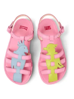 Leder-Halbsandalen in Rosa