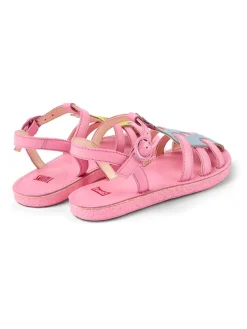 Leder-Halbsandalen in Rosa