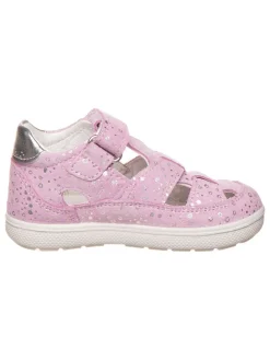 Leder-Halbsandalen in Rosa