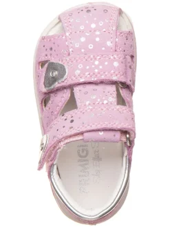 Leder-Halbsandalen in Rosa