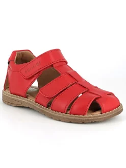 Leder-Halbsandalen in Rot